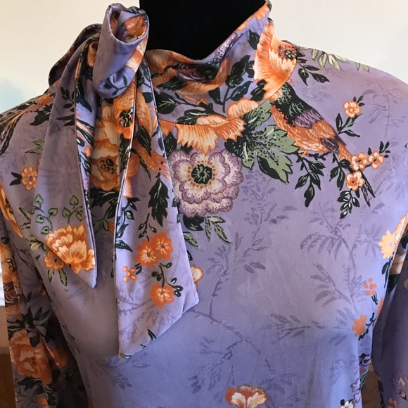 Zara Purple Flower Print Top - Picture 10 of 12